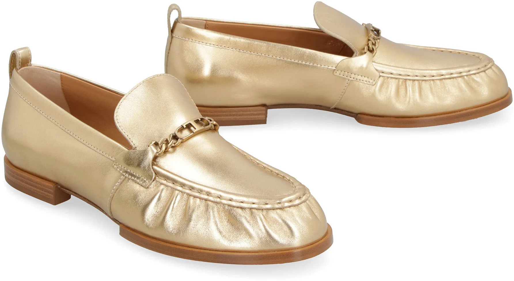 Tod's Mocassini in pelle metallizzata