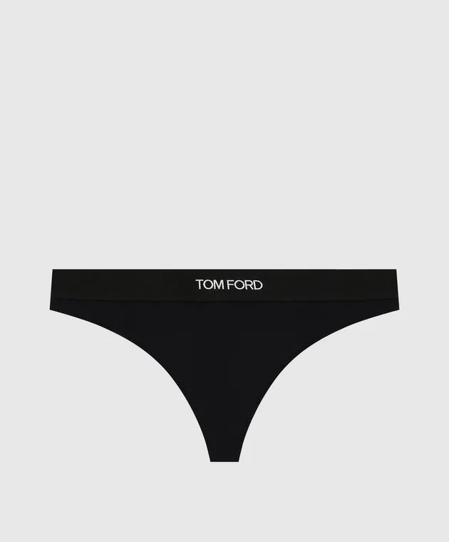 Tom Ford Slip perizoma nero con fantasia logo KNJ009JEX011