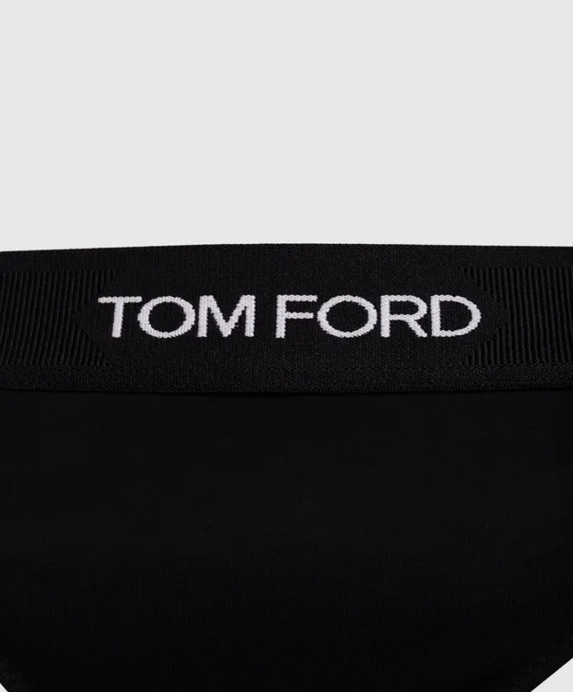 Tom Ford Slip perizoma nero con fantasia logo KNJ009JEX011