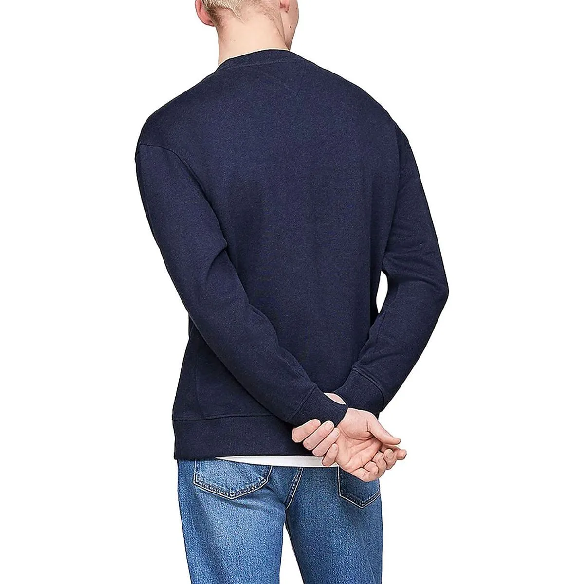      TOMMY JEANS FELPA GIROCOLLO MELANGE FLAG LOOSE  