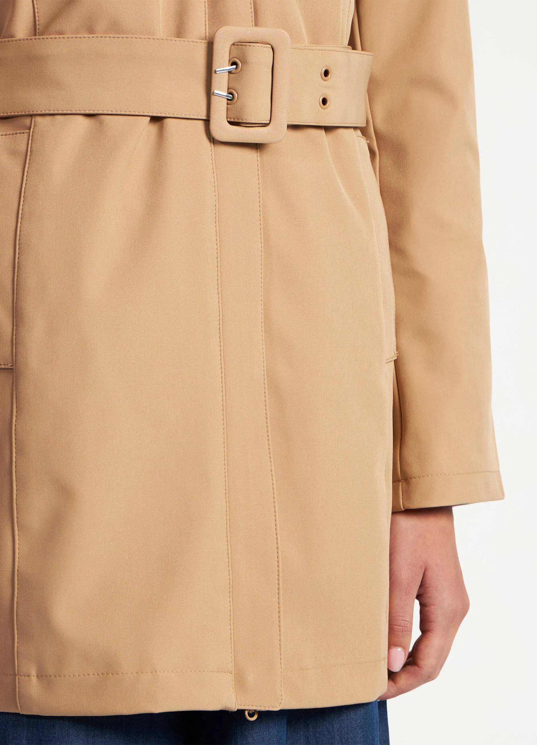 Trench corto con zip donna