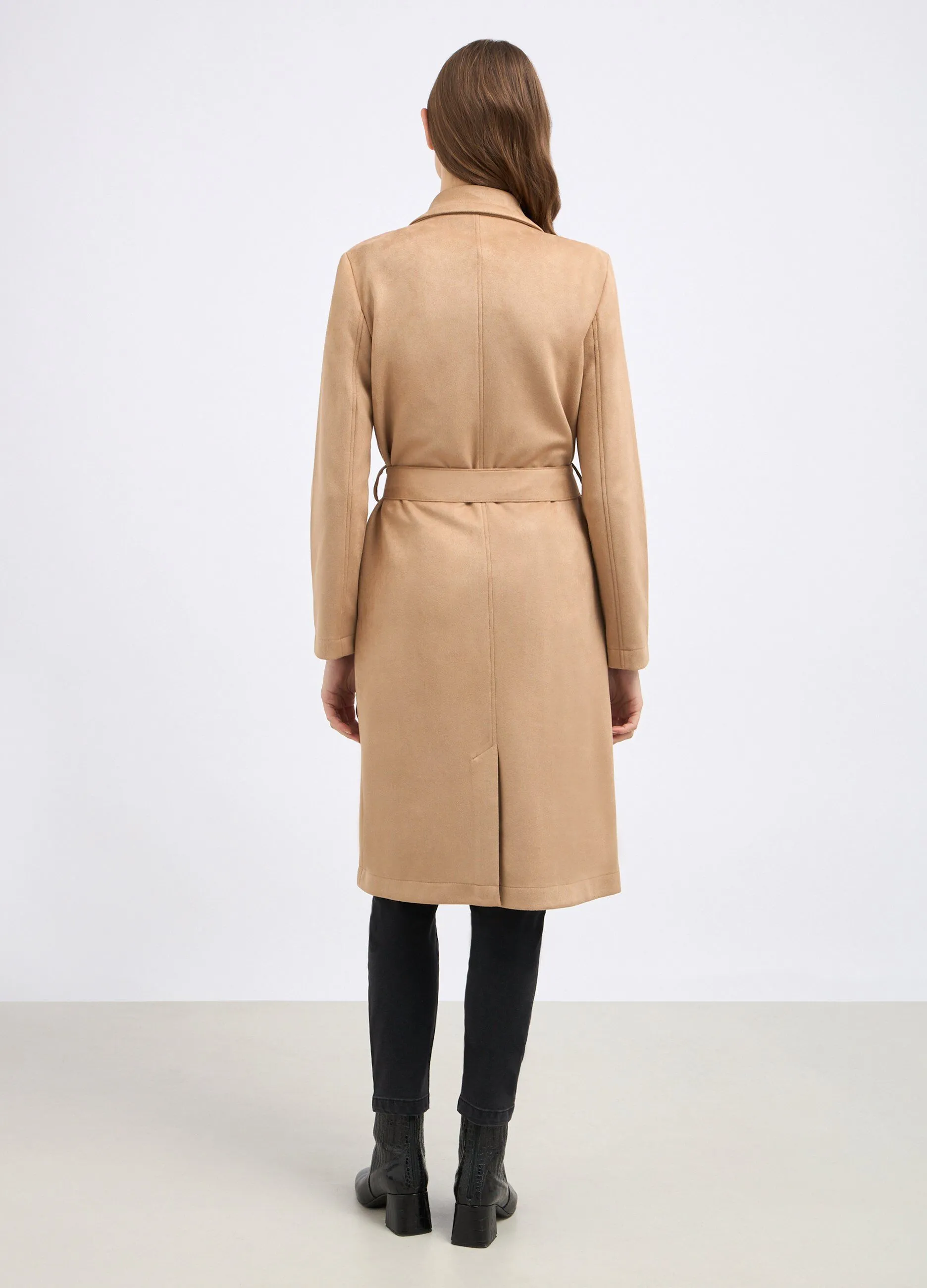 Trench doppiopetto con collo revers donna