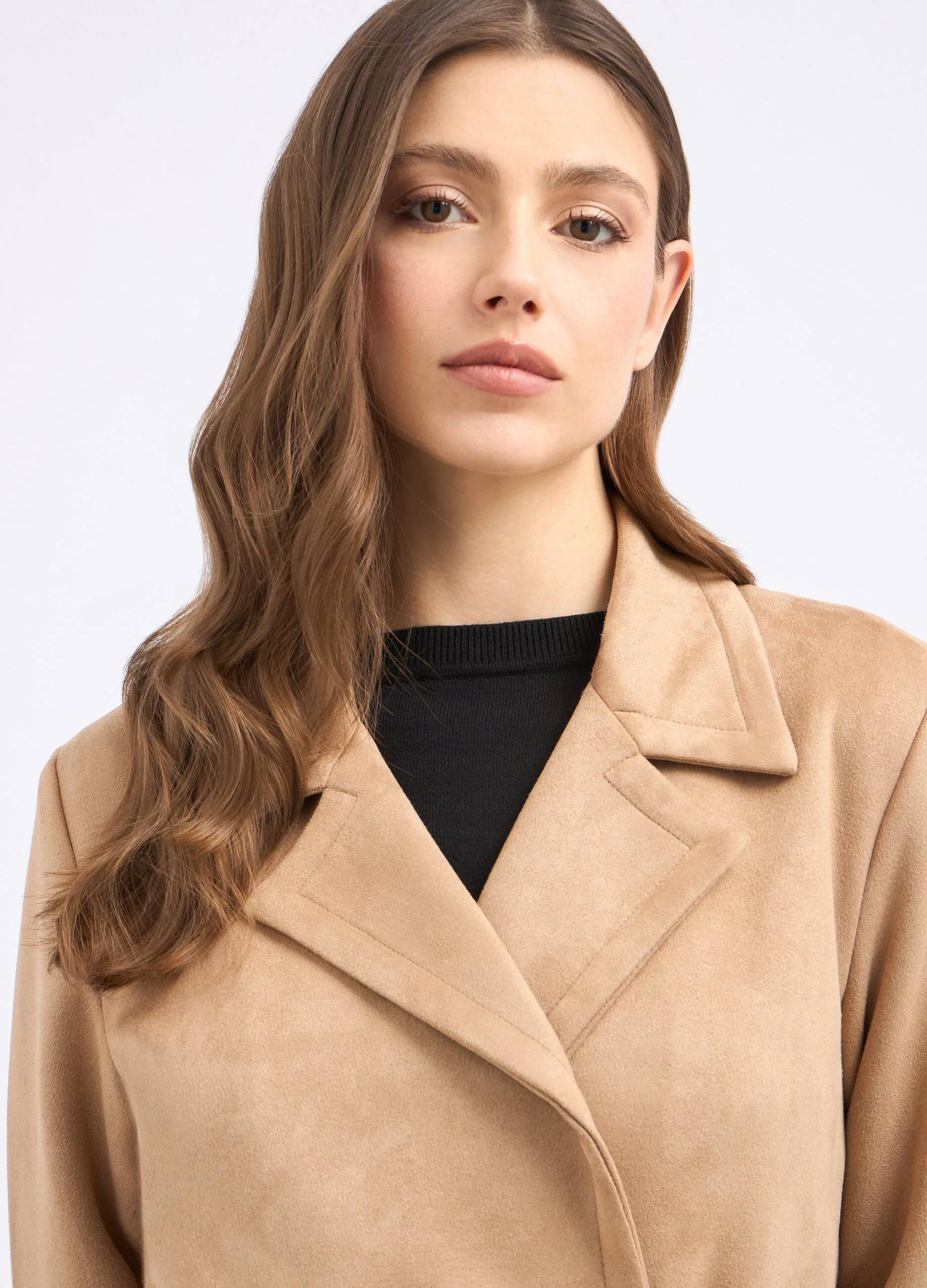 Trench doppiopetto con collo revers donna