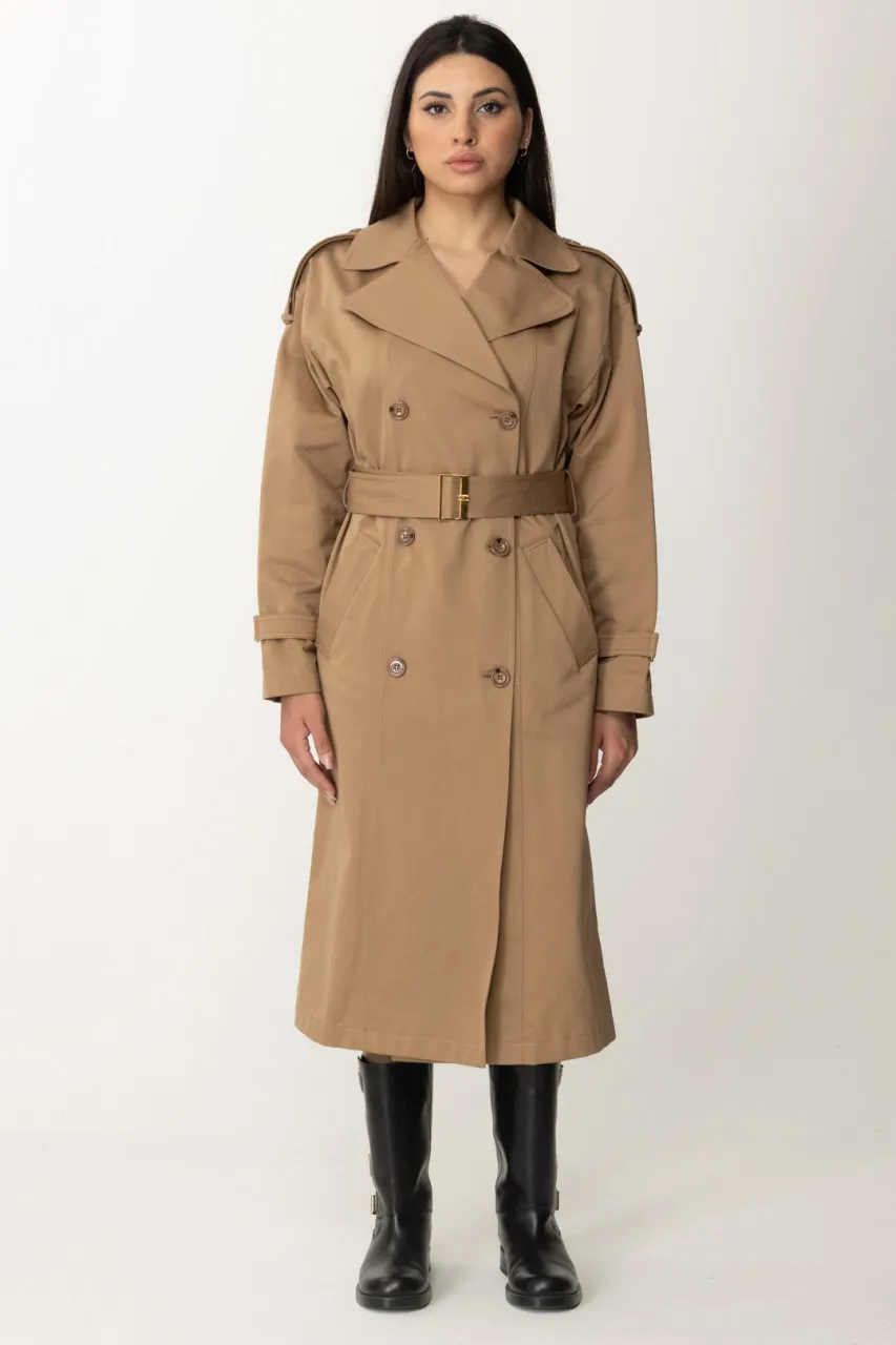 Trench in cotone con maxi colletto TORTORA