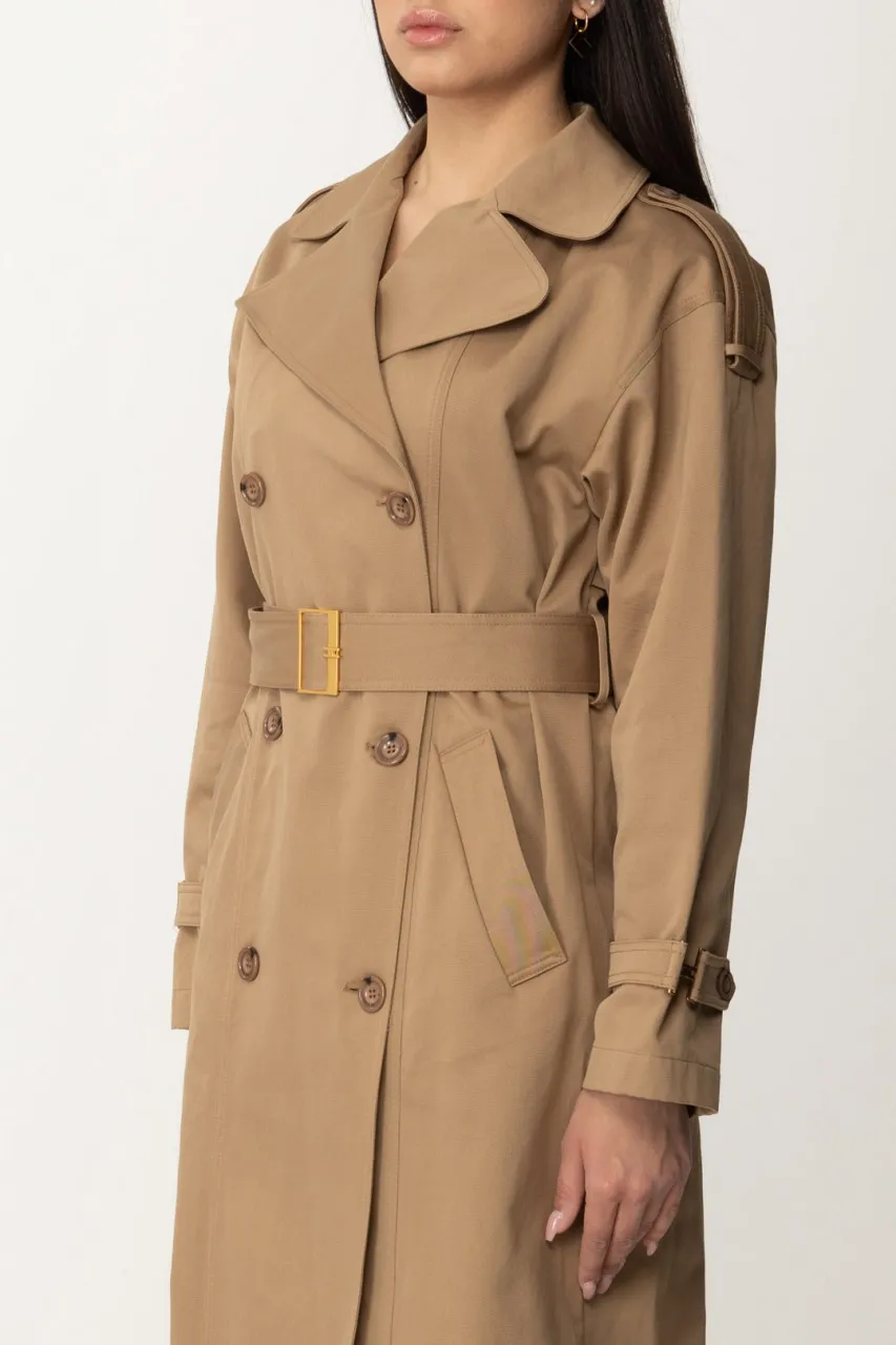 Trench in cotone con maxi colletto TORTORA