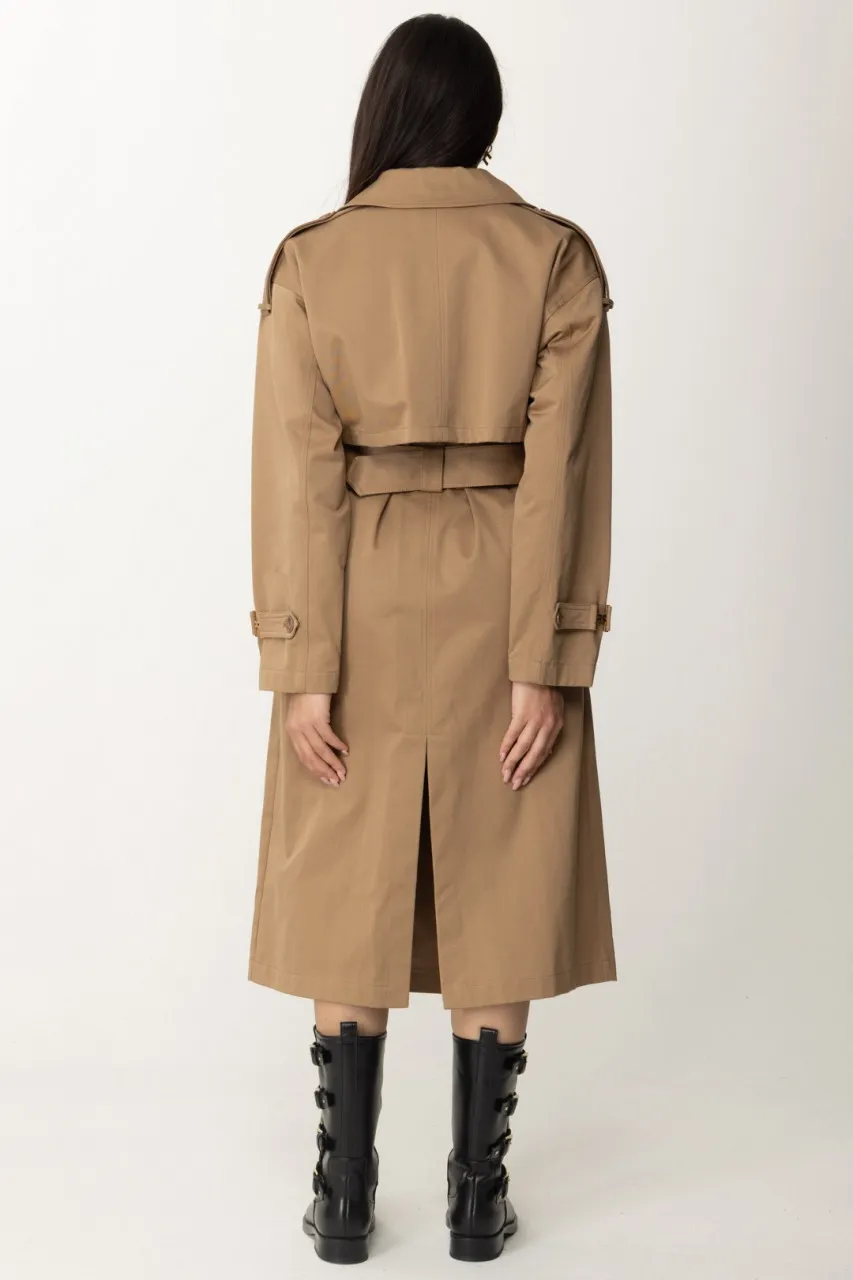 Trench in cotone con maxi colletto TORTORA