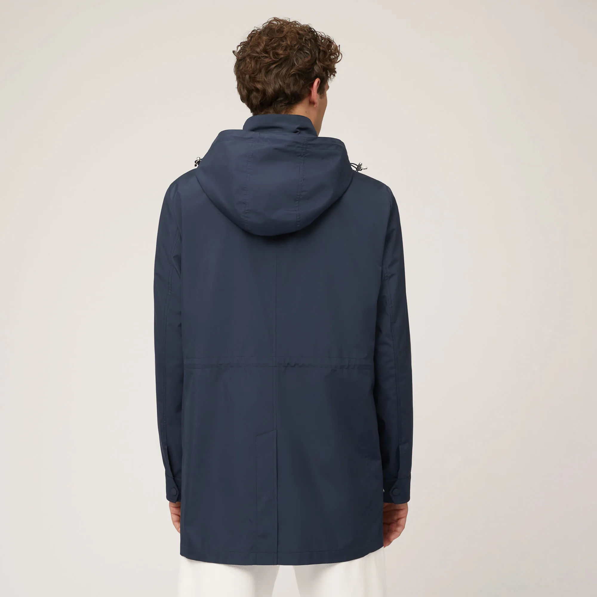 Trench In Nylon Tecnico Con Cappuccio