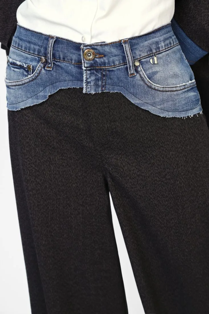  Trousers with denim details    