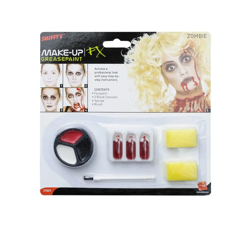 Trucco Zombie: vernice, capsule di sangue e spugna