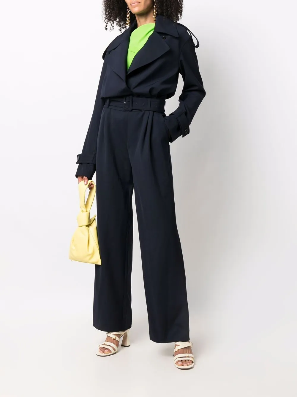 tuta con effetto trench