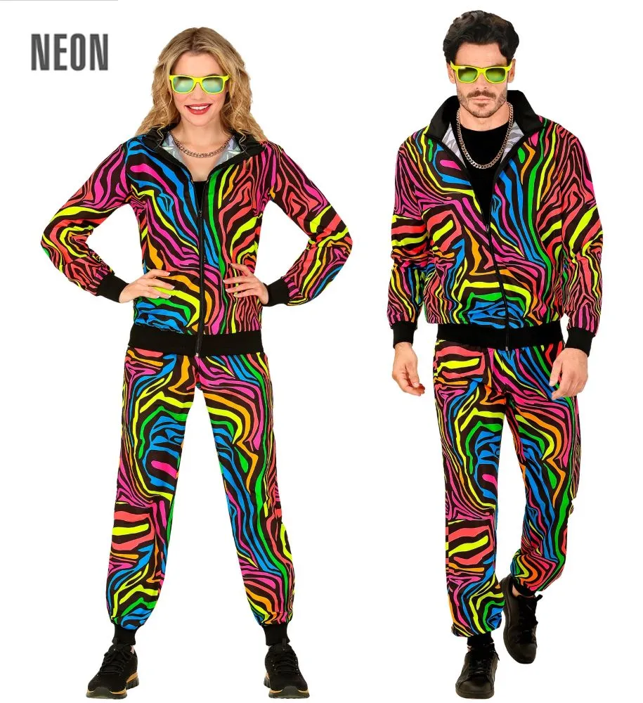 Tuta neon Rainbow Zebra unisex