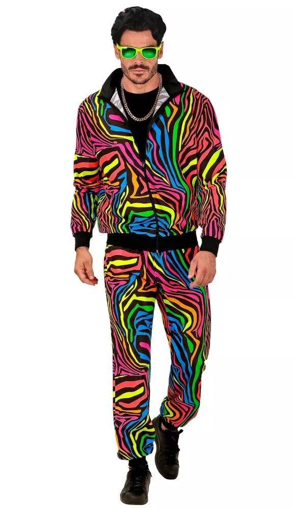 Tuta neon Rainbow Zebra unisex