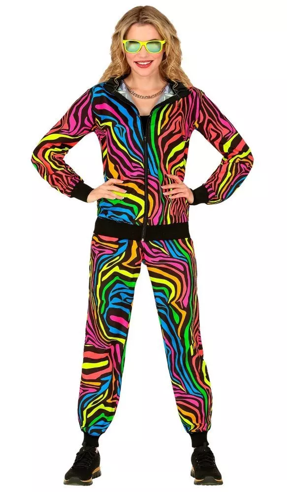 Tuta neon Rainbow Zebra unisex