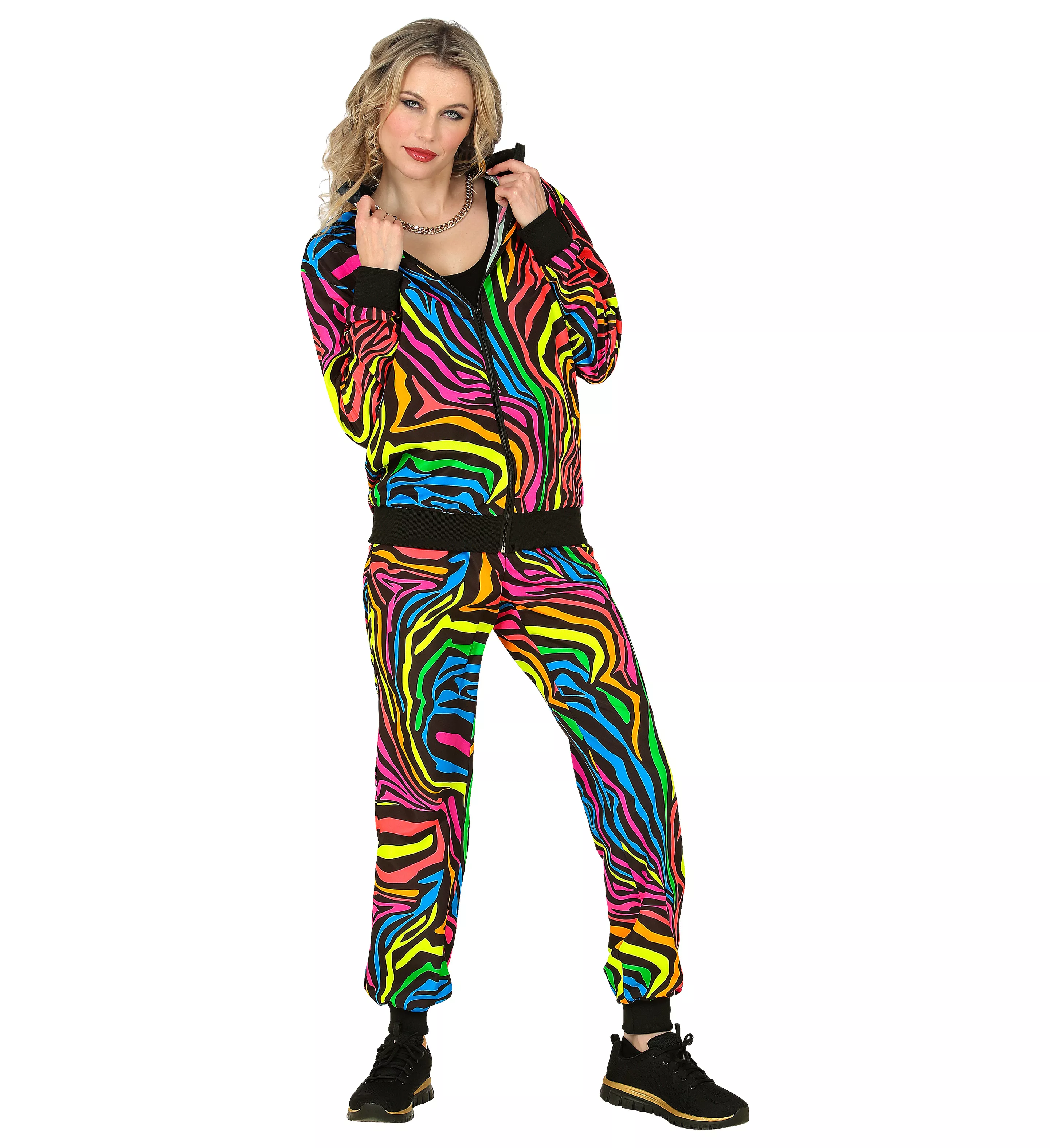 Tuta neon Rainbow Zebra unisex