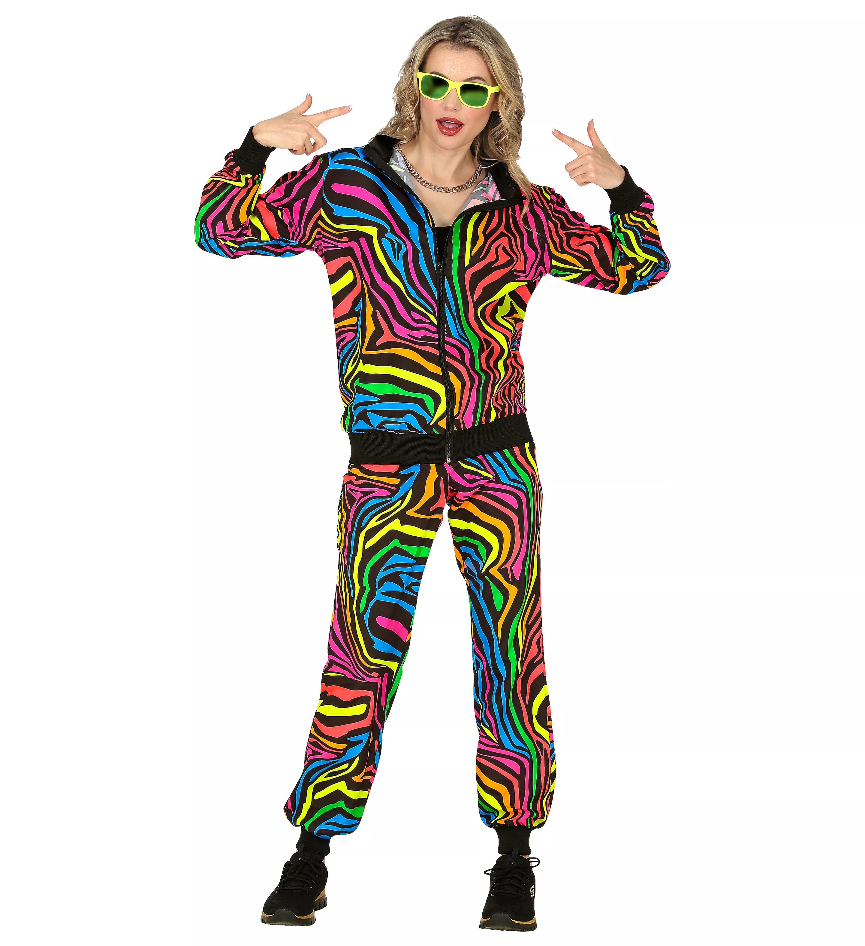 Tuta neon Rainbow Zebra unisex