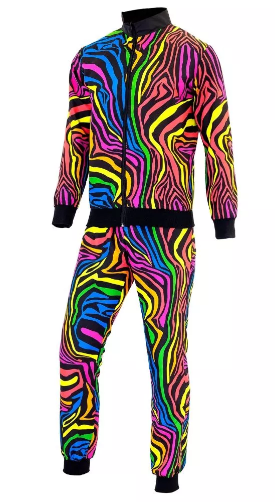 Tuta neon Rainbow Zebra unisex