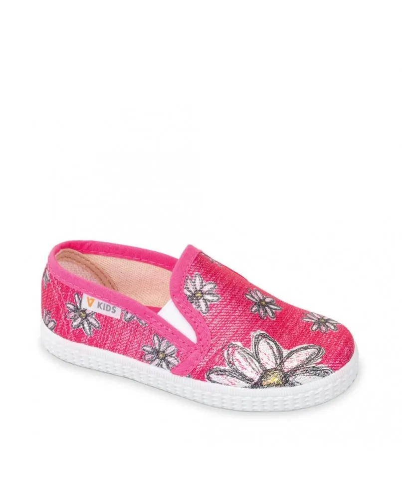 VALLEVERDE KID 31102 mocassini scarpe bambina tela fuxia