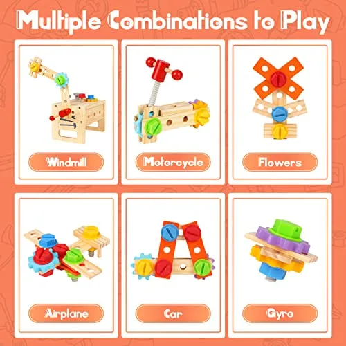 Vanplay Giochi in Legno, Cassetta Attrezzi Bambini, Regalo di Natale Ragazzo/a 2 3 4 5 Anni (30 Pezzi)