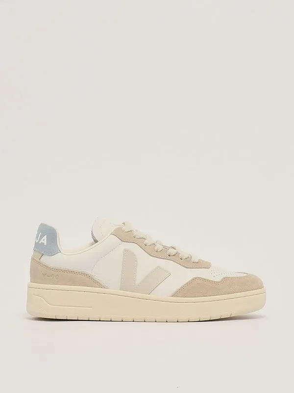 VEJA  Sneakers donna Veja V-90 in suede e pelle liscia Bianco