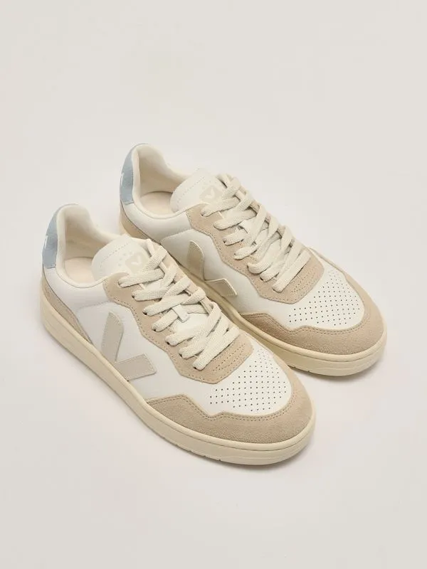 VEJA  Sneakers donna Veja V-90 in suede e pelle liscia Bianco