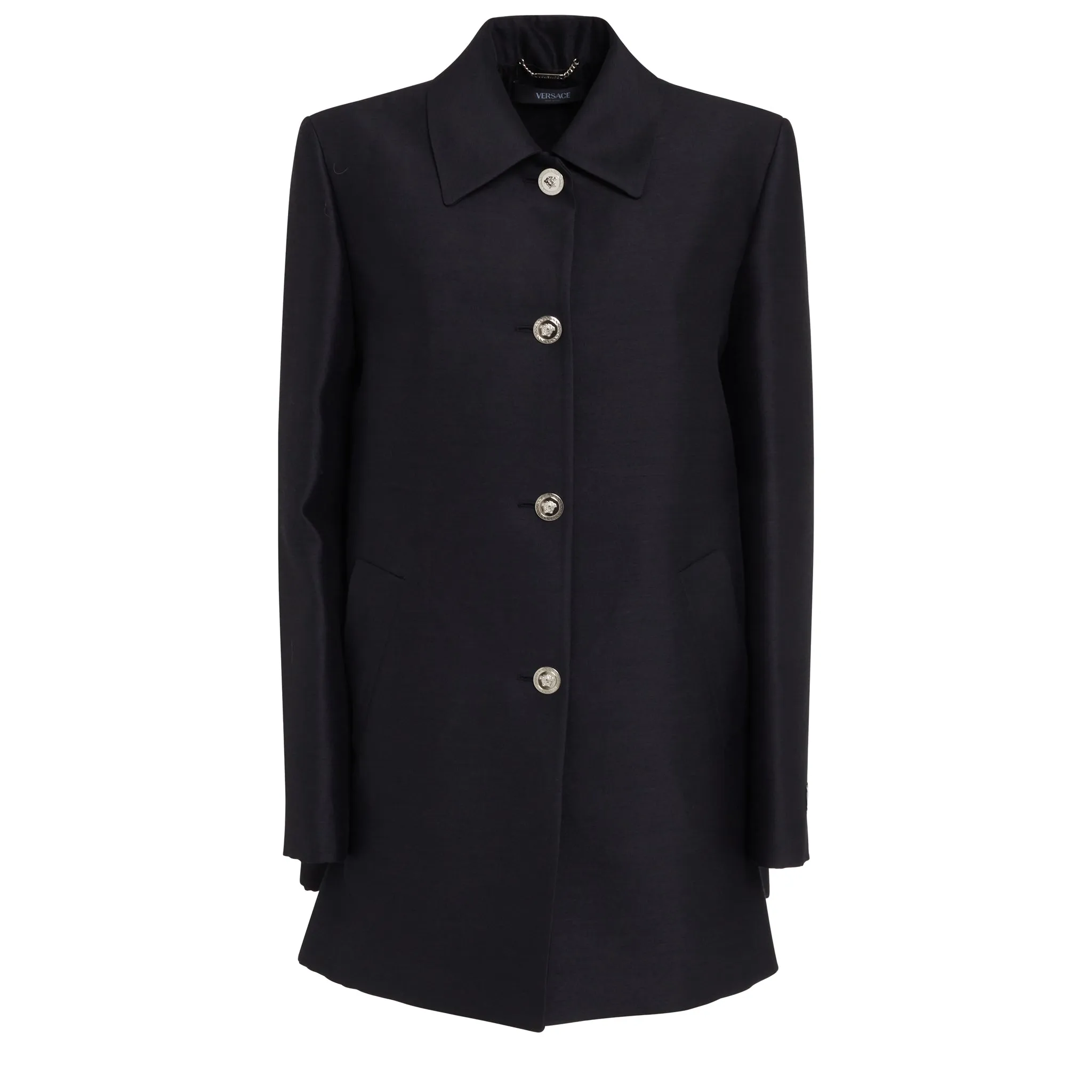 VERSACE  Cappotto in lana nero