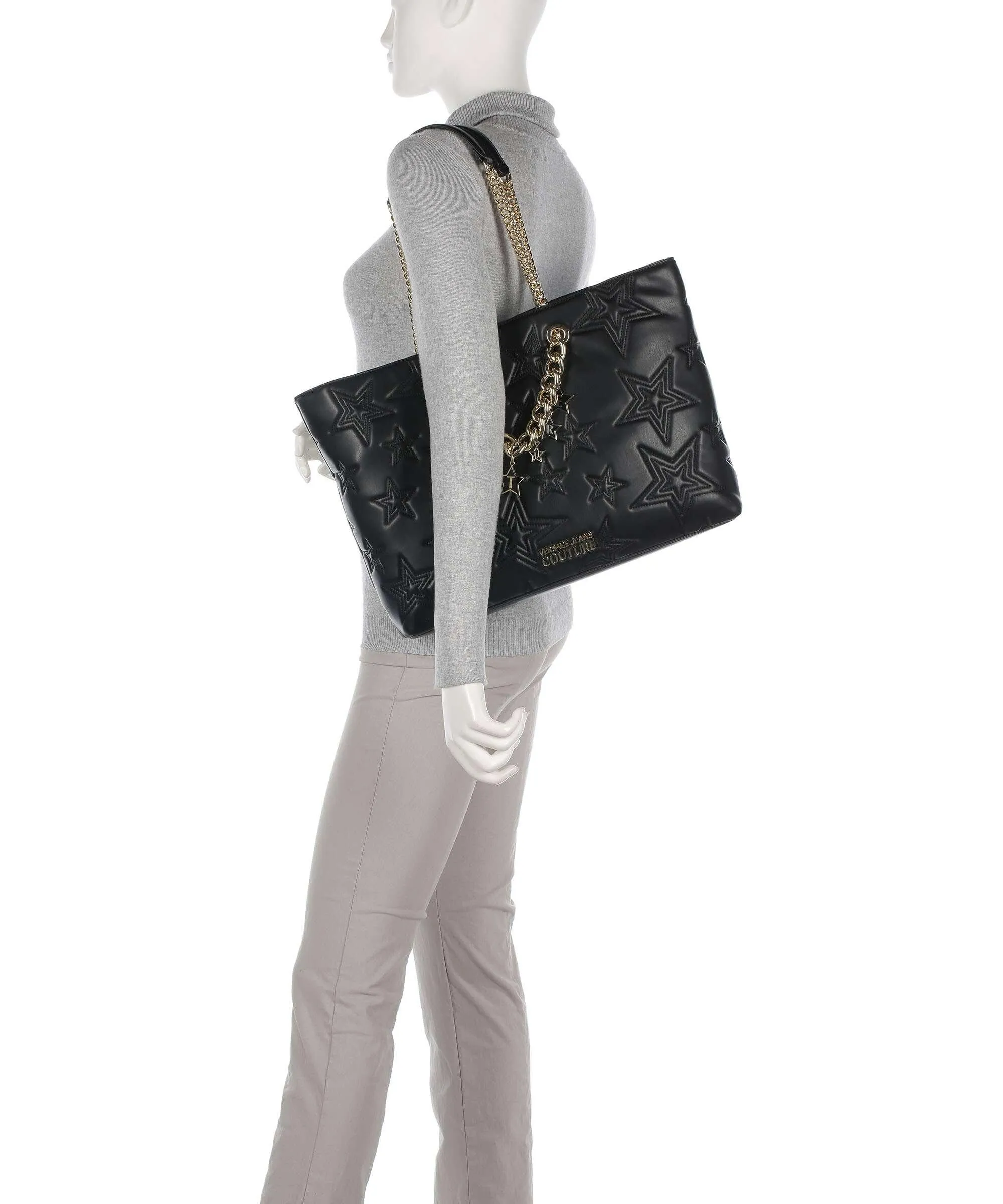  Versace Jeans Couture Stars Couture Borsa shopper pelle sintetica nero  