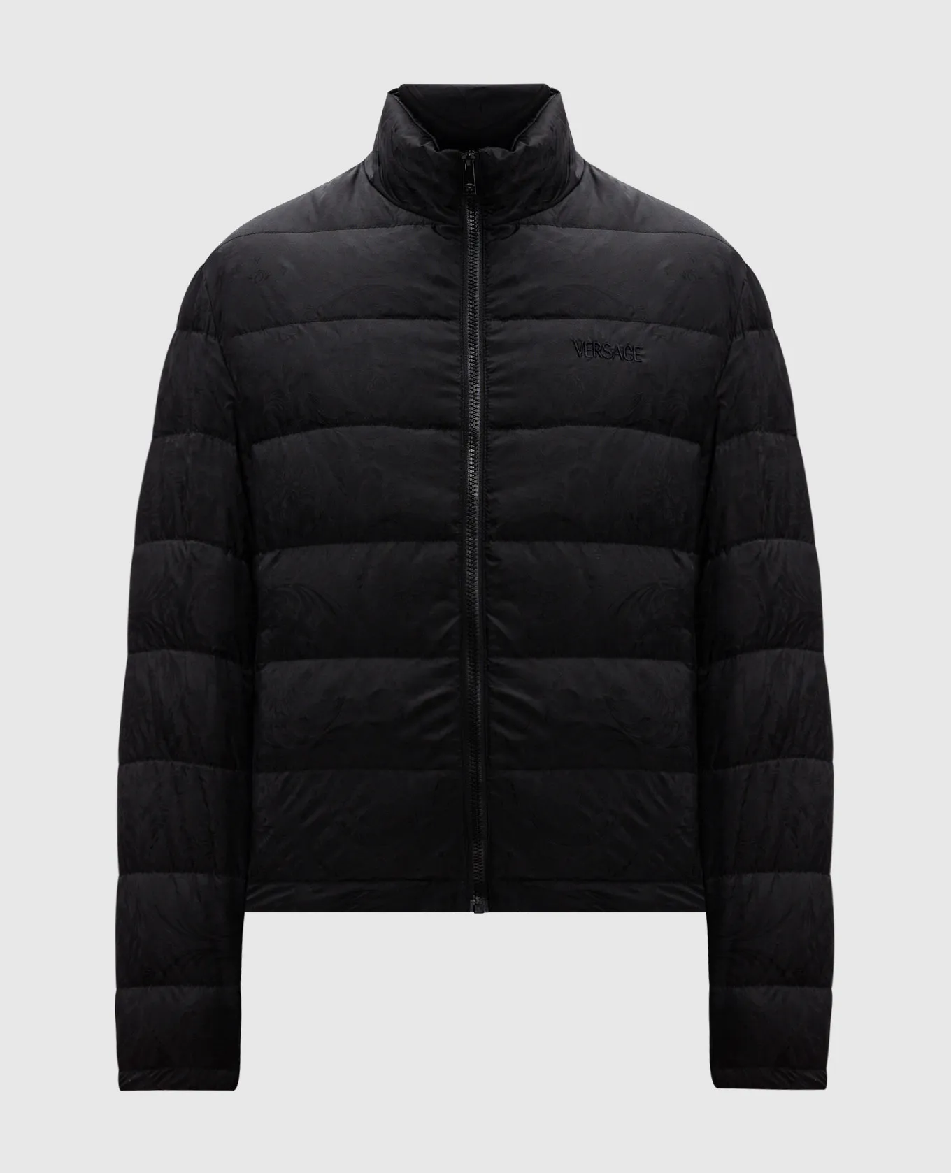 Versace Piumino Barocco nero con ricamo logo 10135371A09785