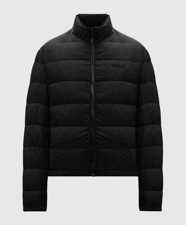 Versace Piumino Barocco nero con ricamo logo 10135371A09785