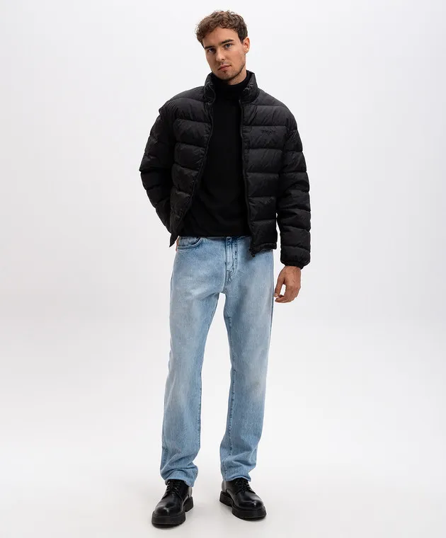 Versace Piumino Barocco nero con ricamo logo 10135371A09785