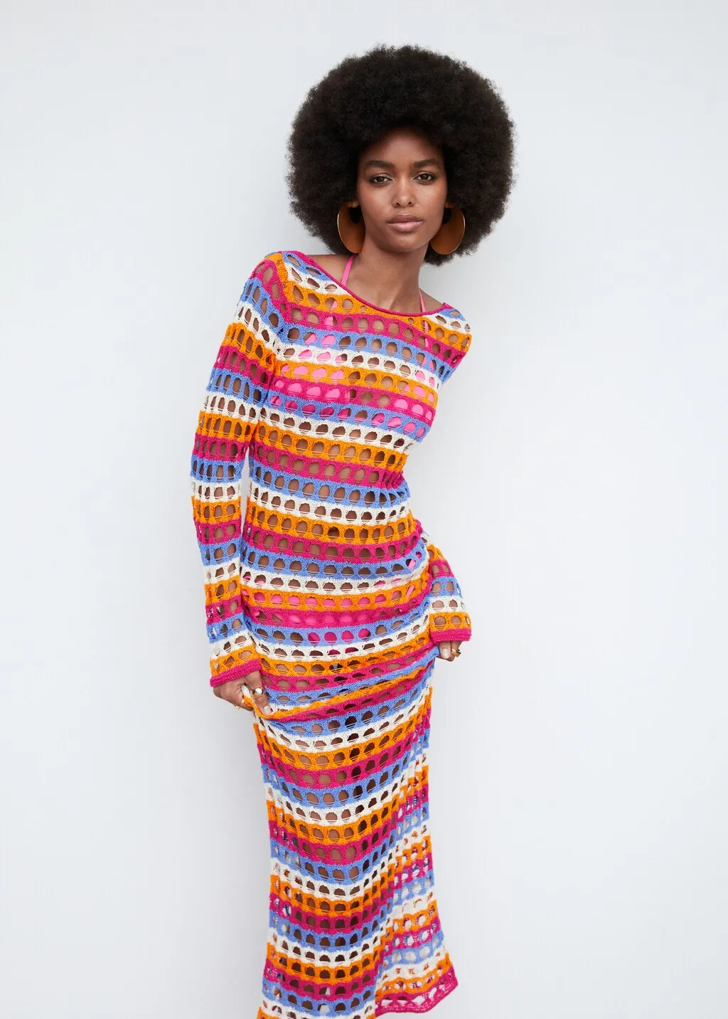 Vestito crochet multicolore