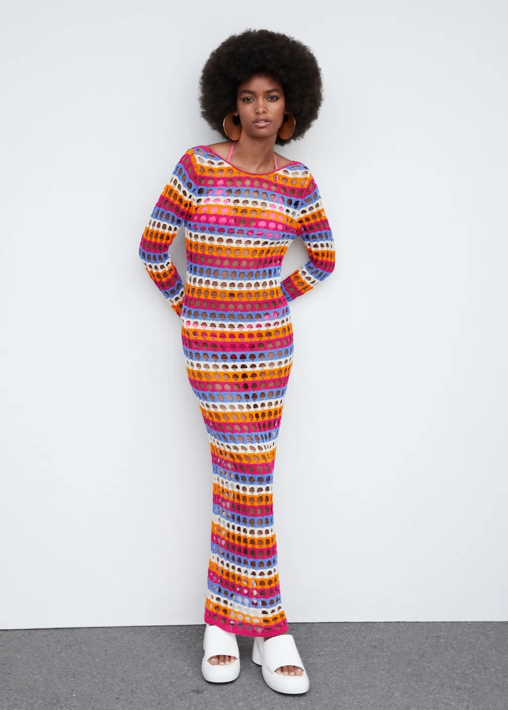 Vestito crochet multicolore