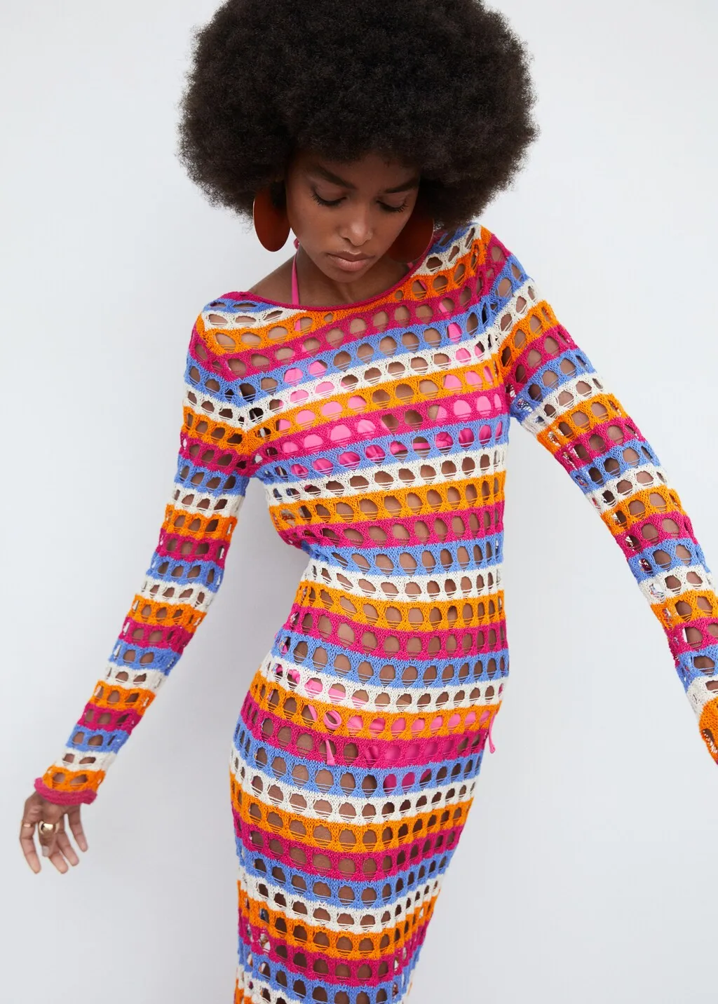 Vestito crochet multicolore