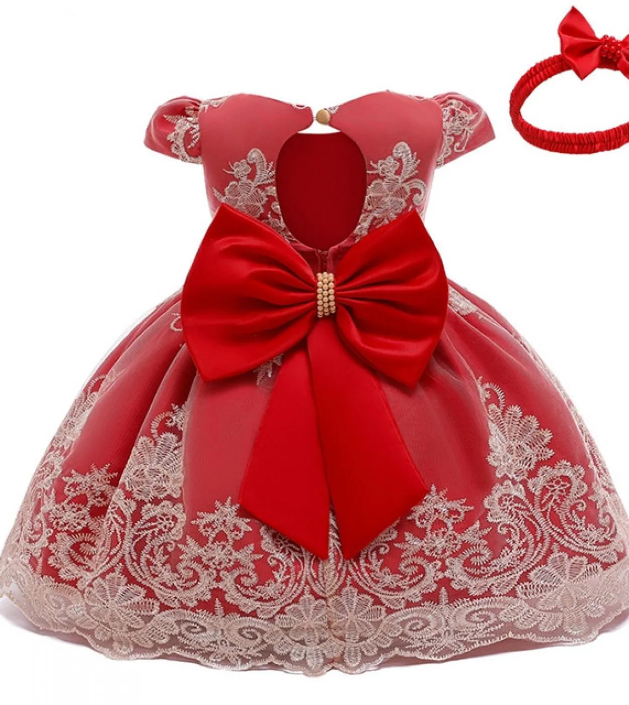 Vestito da bambina Abito da festa di compleanno per 1 anno per ragazze Abito da battesimo per bambine Ricamo Natale Vestido Infa