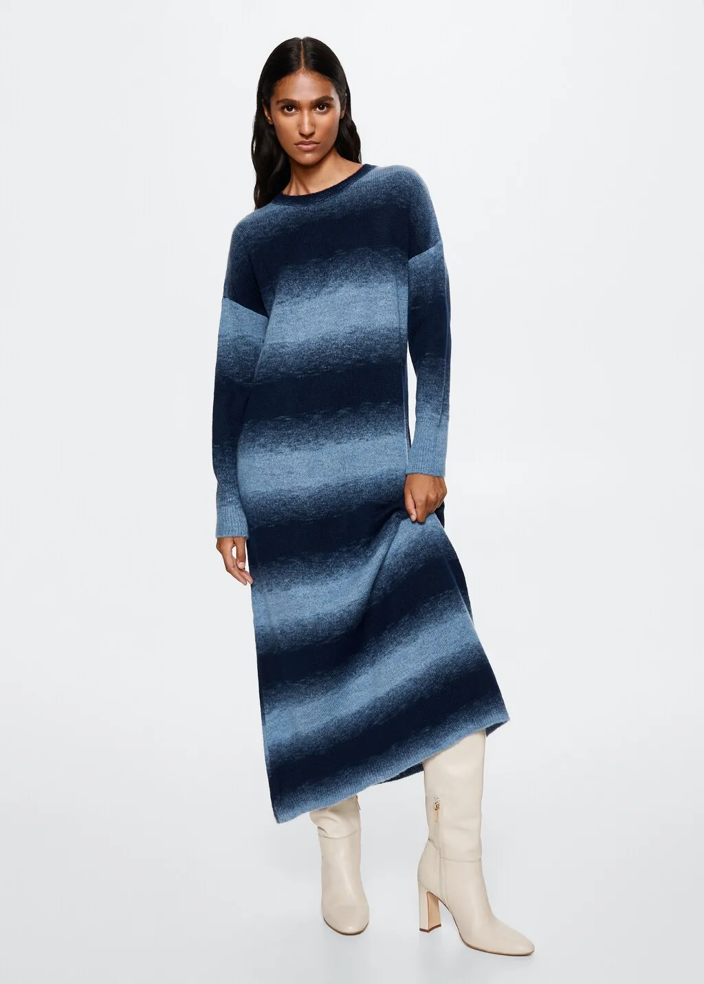 Vestito maglia righe