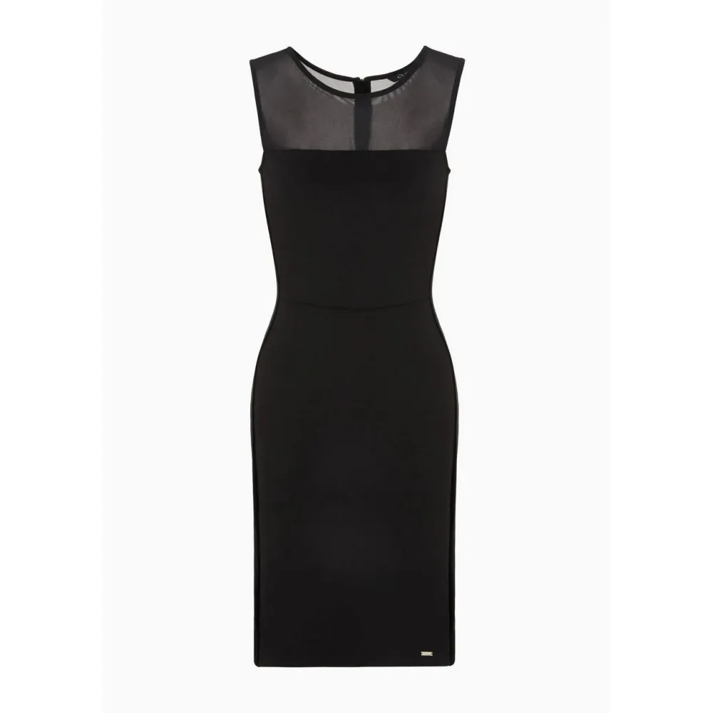 Vestito midi a tubino con inserto trasparente