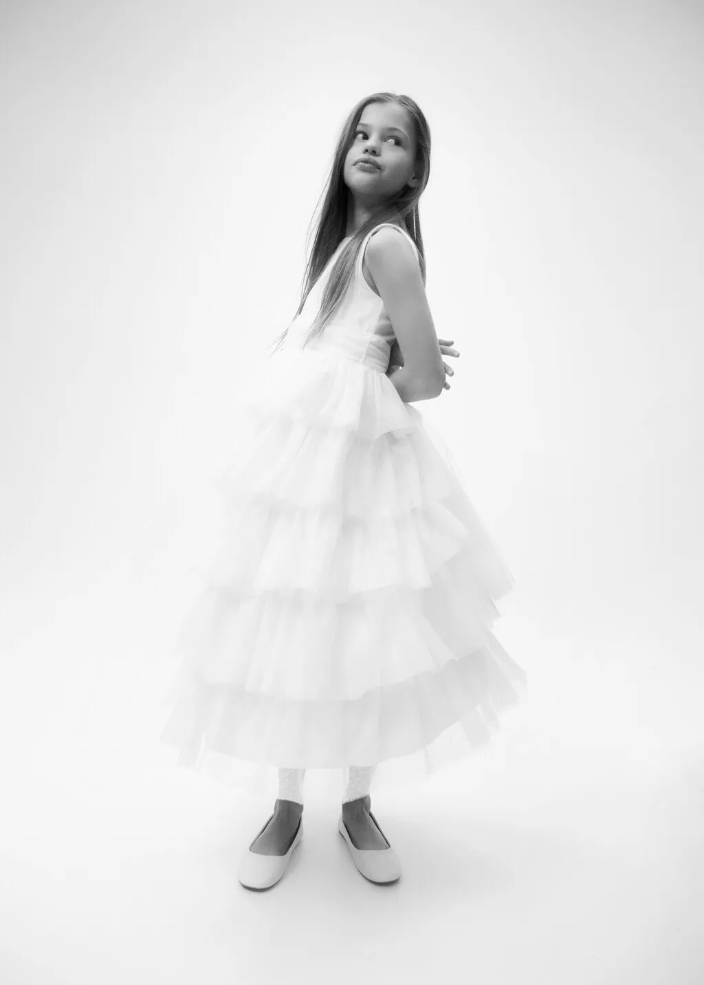 Vestito tulle volant