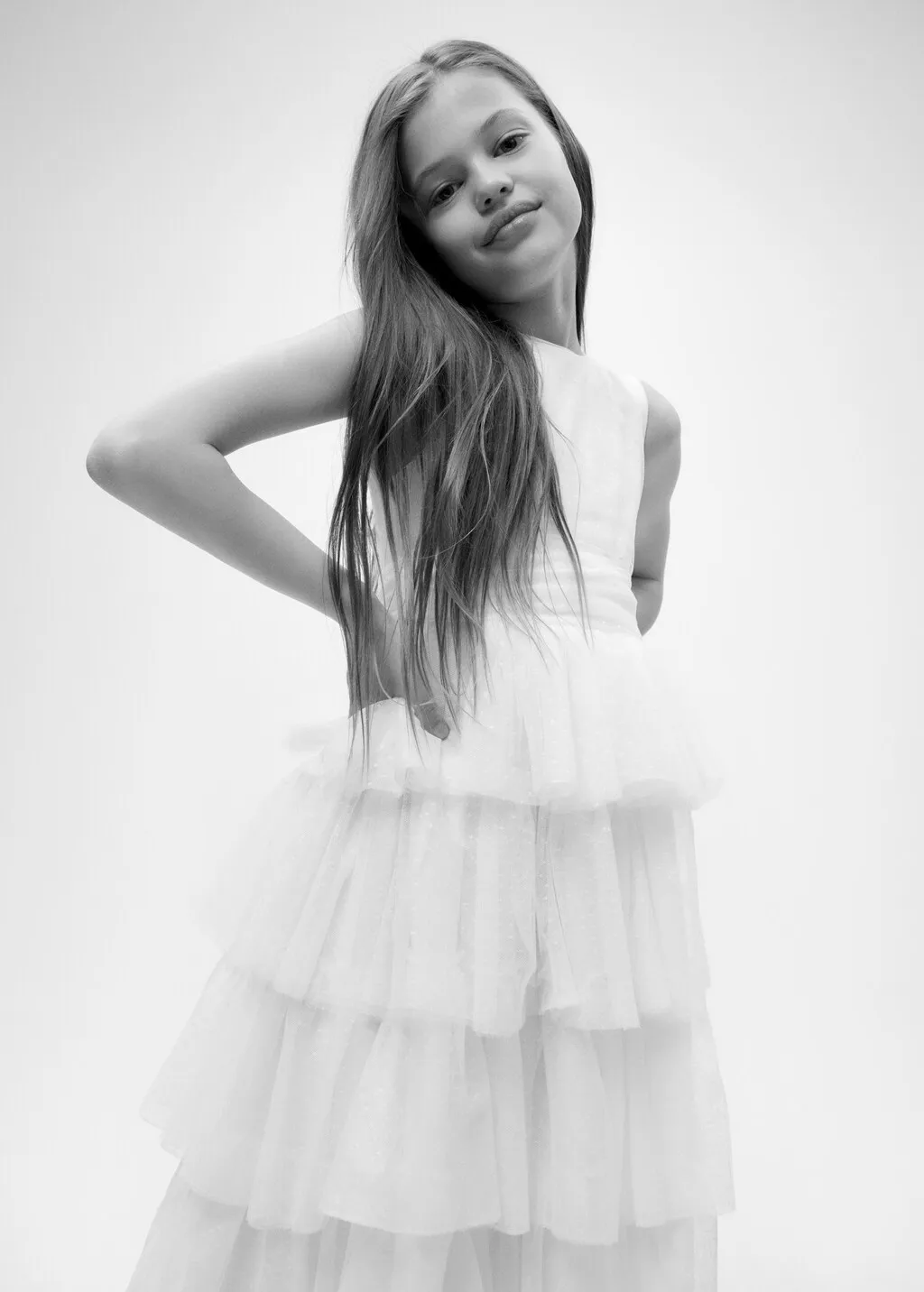Vestito tulle volant