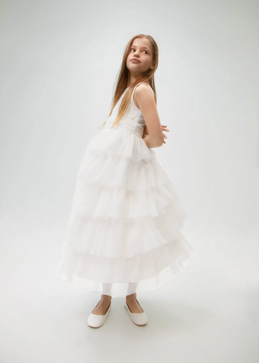 Vestito tulle volant
