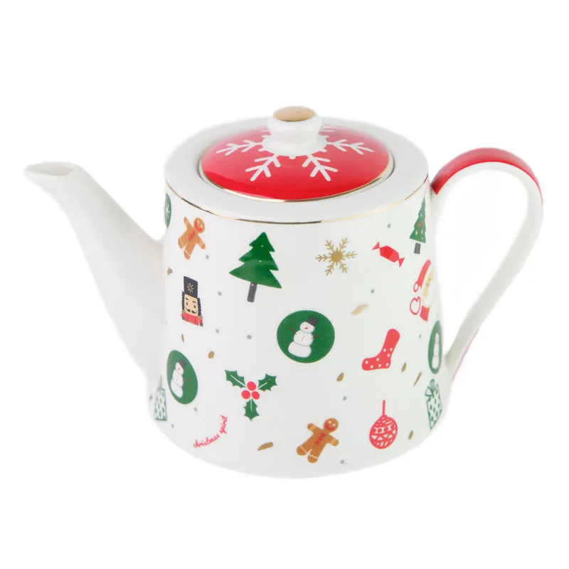 Villa Altachiara Teiera Fantasia del Natale new bone china cm 21x13x13.5