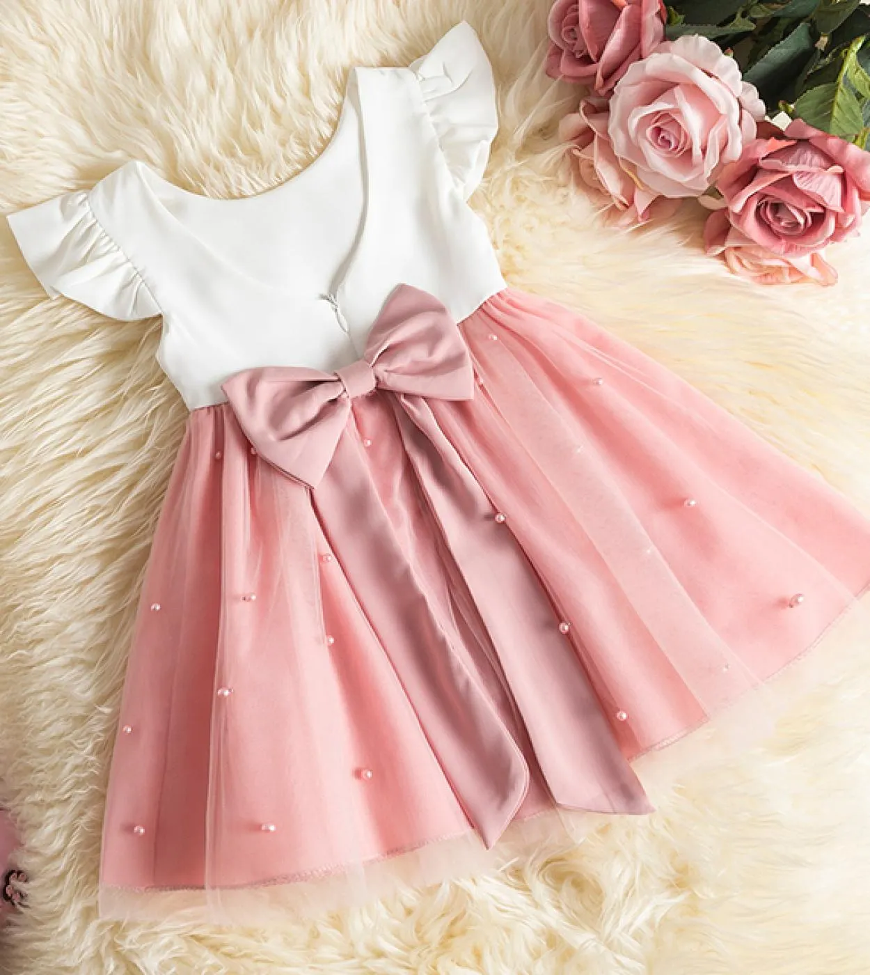 Vintage Baby Girl Birthday Red Tutu Princess Dress Kid Autunno manica lunga Natale Prom Flower Girl New Year Lace