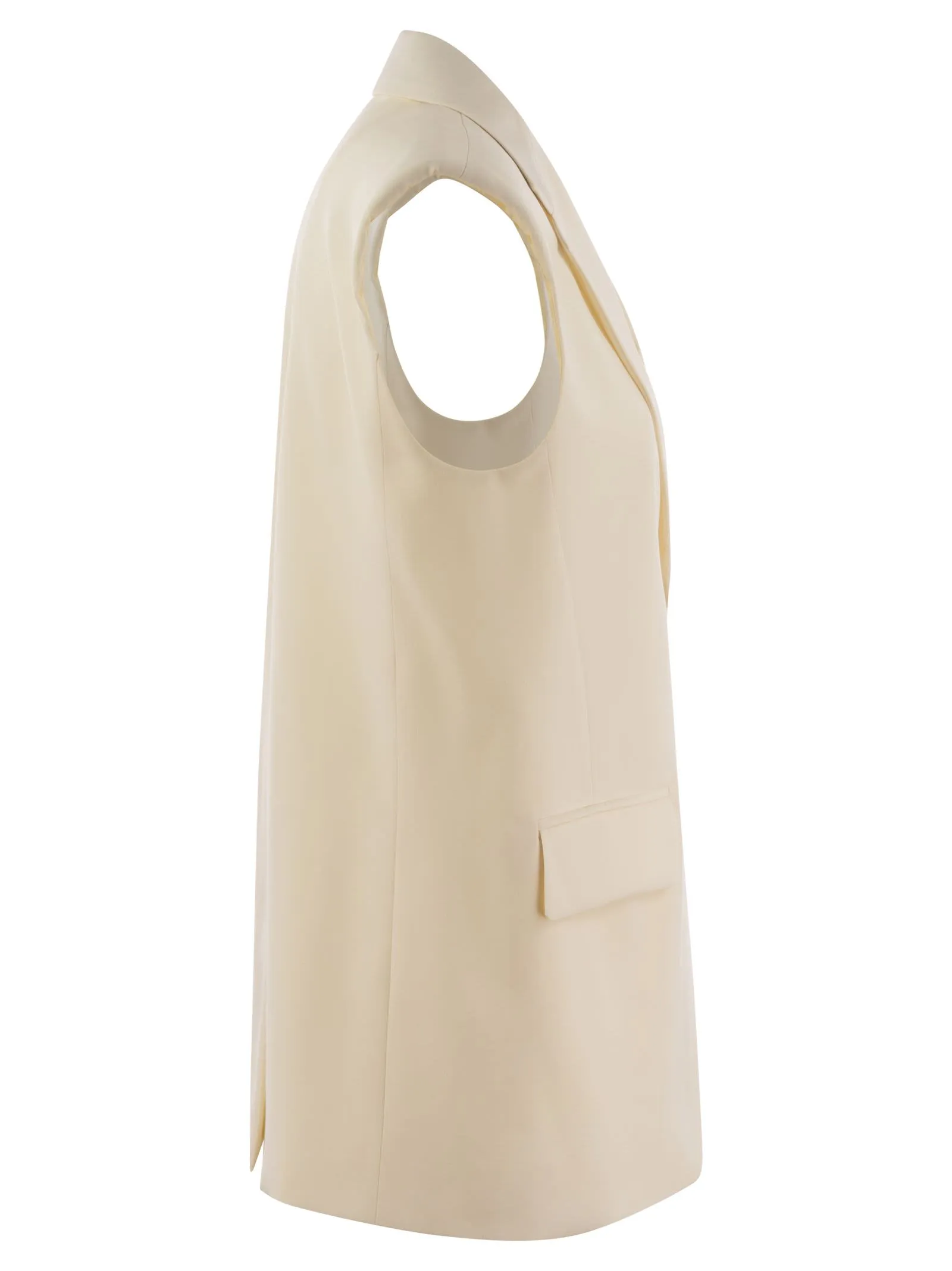 WOMAN – Stretch wool canvas waistcoat