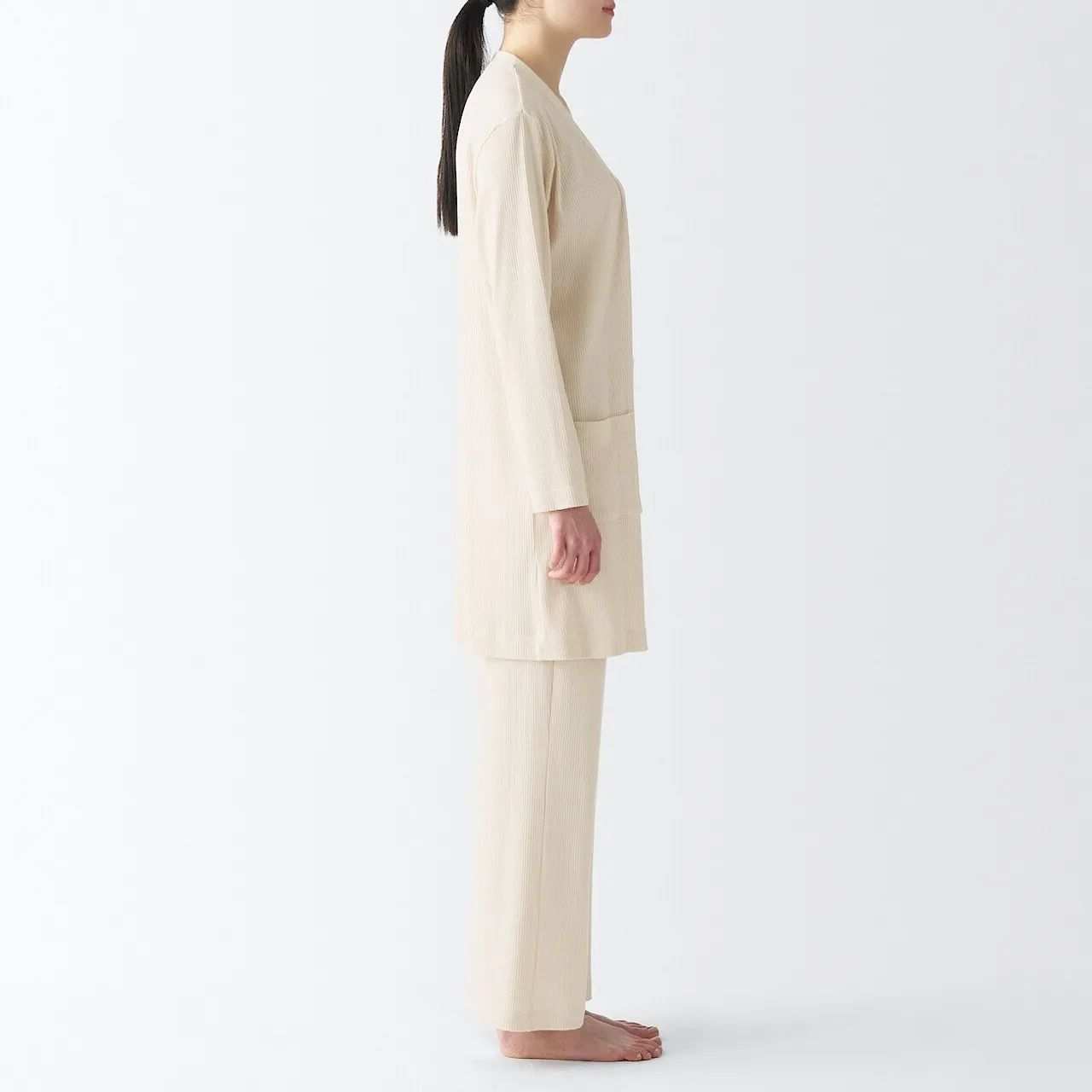 Women's Smooth Ribbed Long Cardigan.