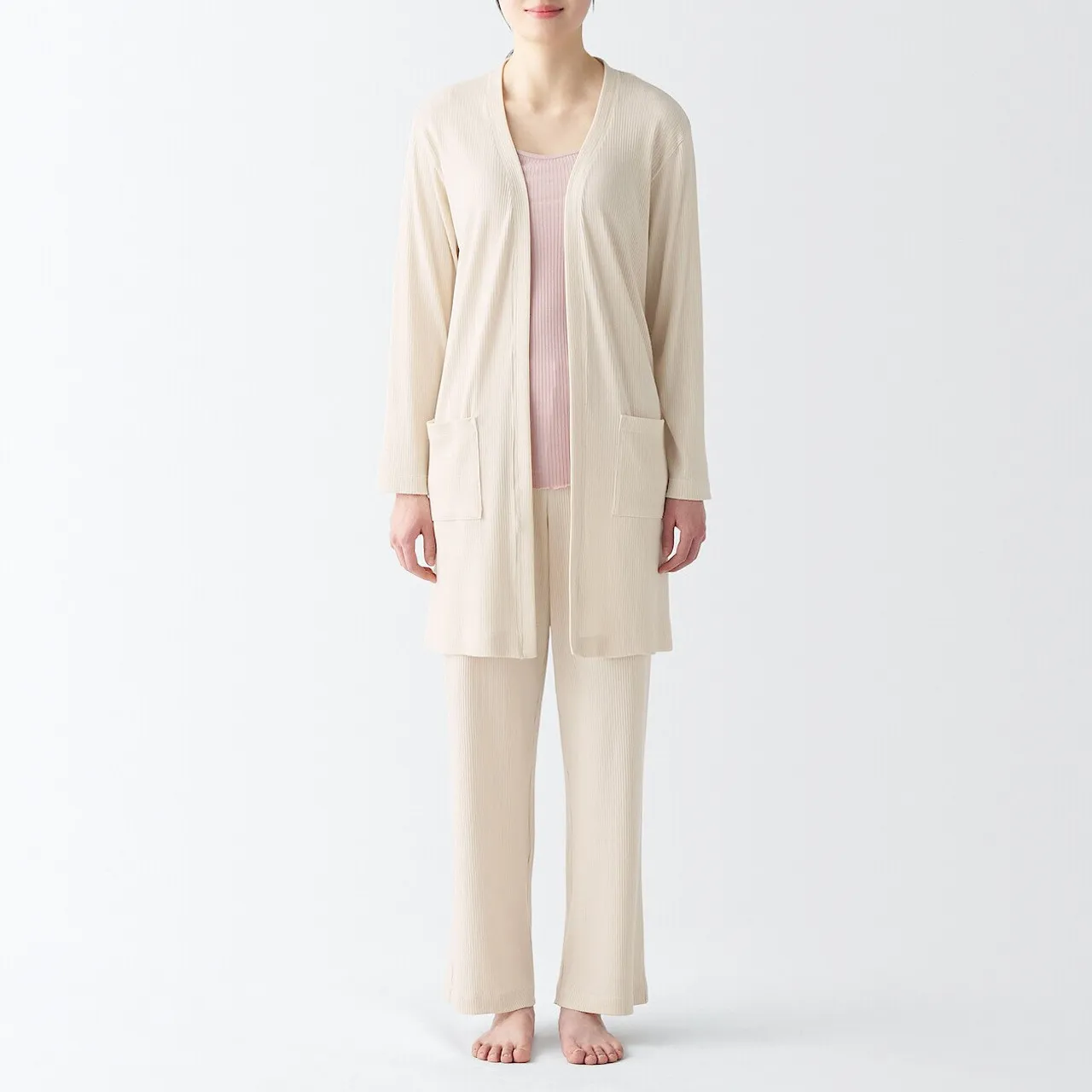 Women's Smooth Ribbed Long Cardigan.