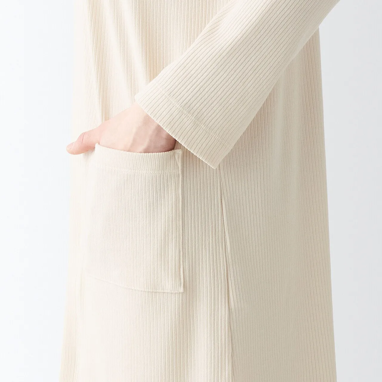 Women's Smooth Ribbed Long Cardigan.