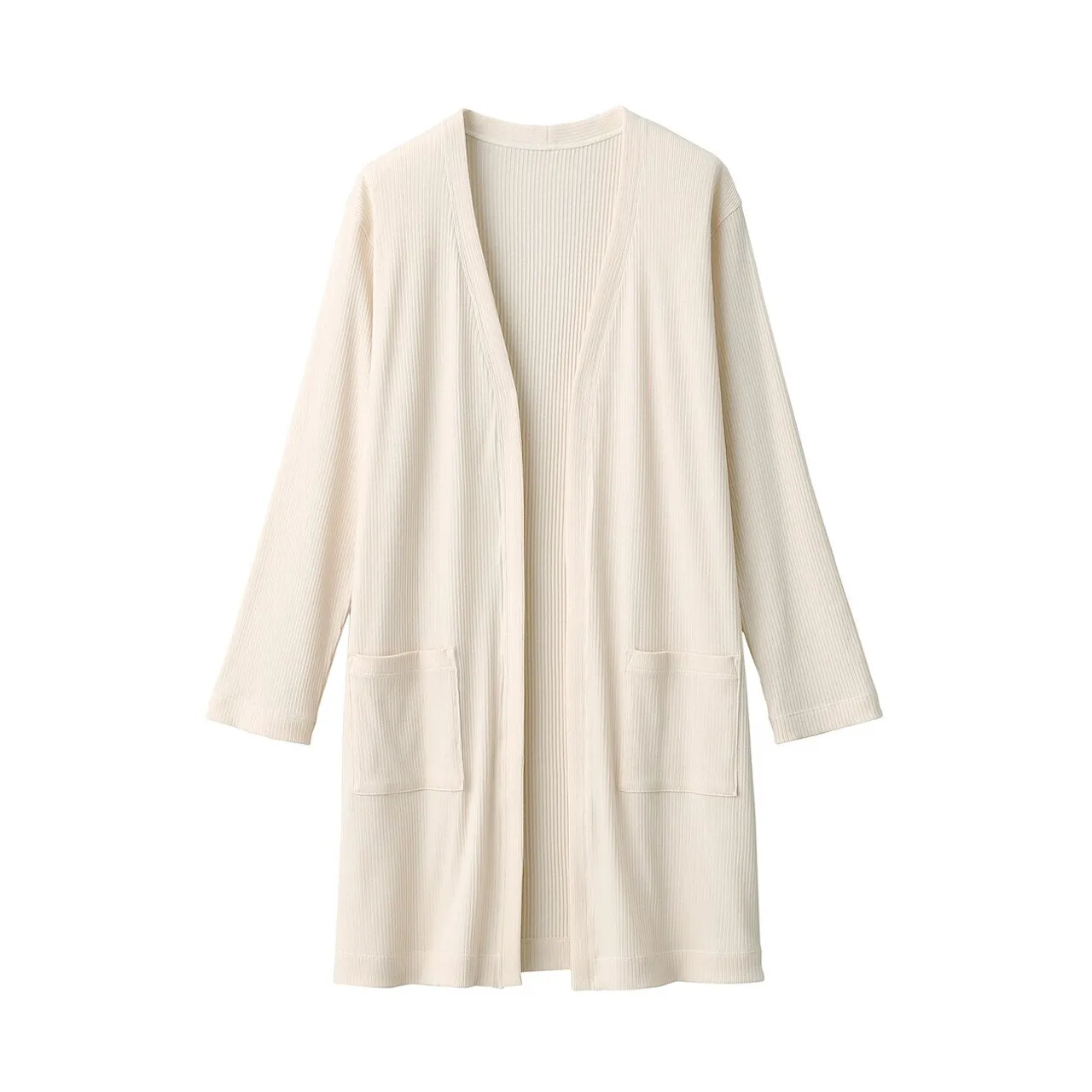 Women's Smooth Ribbed Long Cardigan.