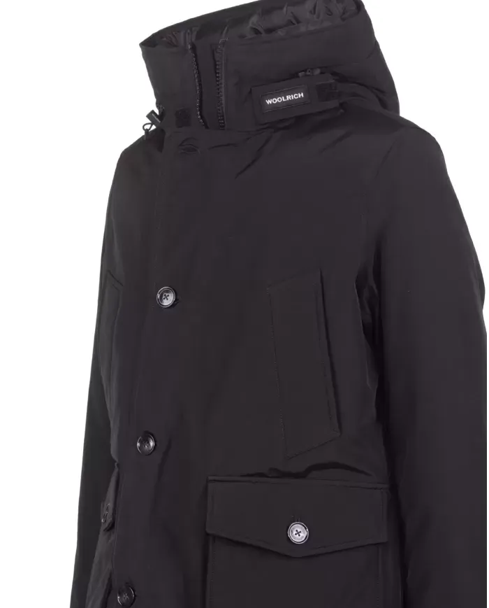 WOOLRICH Giaccone uomo con  cappuccio Black