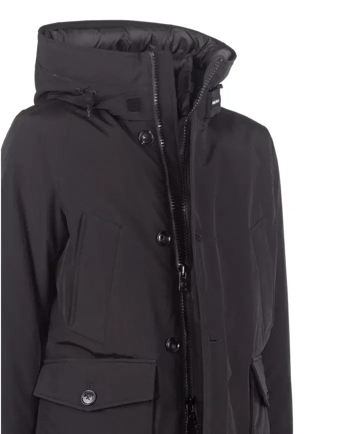 WOOLRICH Giaccone uomo con  cappuccio Black