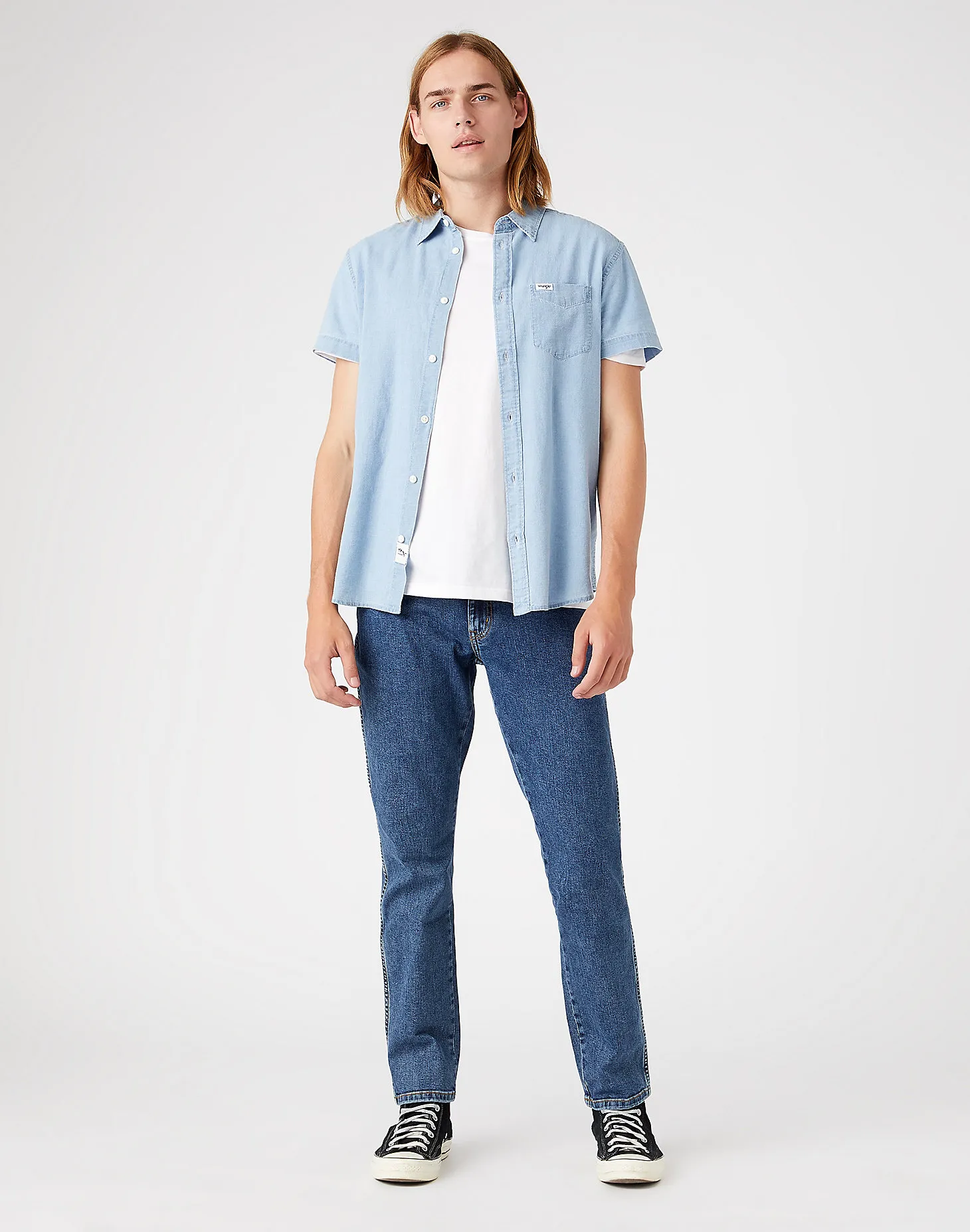 WRANGLER Jeans five pocket uomo TEXAS SLIM STONEWASH