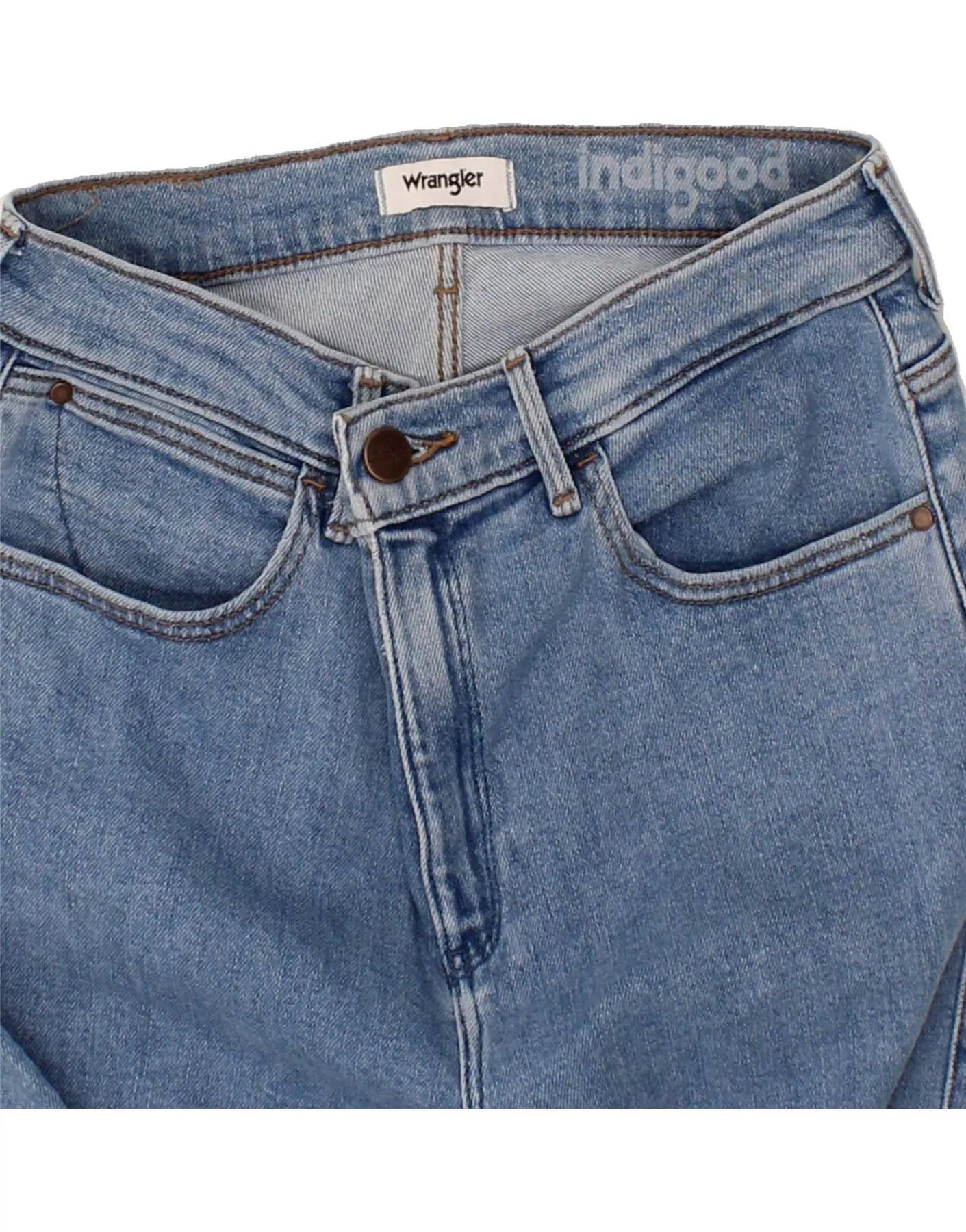 WRANGLER Womens High Waist Tapered Jeans W26 L28 Blue