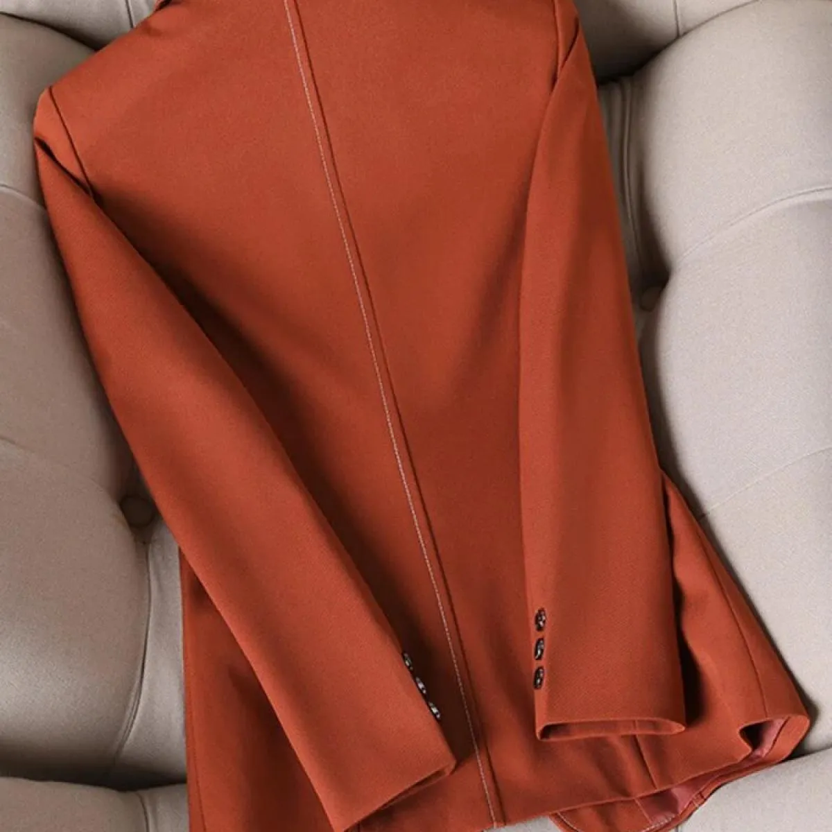 Xfpv Giacca da donna a maniche lunghe casual in tinta unita con intaglio e temperamento sottile Moda Nuova marea Primavera Autun
